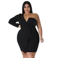 thumbnail image 3 of AURA Women Sexy Off Shoulder Bodycon Dress Long Sleeve Ruched Mini Dress Elegant Party Dress, 3 of 6