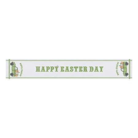 

Easter Decorations for the Home Easter Bunny Eggs Creative Polyester Cotton Printed Table Flag Table Decoration on Clearance