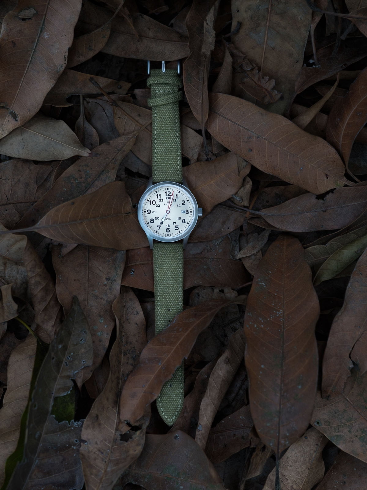 Ratio Quest Men's Field Watch Sapphire Canvas Strap Quartz RTQ027 100M Lewis And Clark Edition