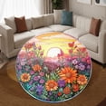 thumbnail image 3 of Circle Area Rug, Sun10 Washable Non-Slip Floor Carpet, Soft Rug for Living Room Bedroom Decor 31 Inch, 3 of 6