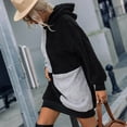 thumbnail image 6 of LYXSSBYX Womens Long Sleeve Dress Hot Sale Clearance Women's Loose Long Two-Color Matching Long Sleeve Plush Hooded Tops, 6 of 7
