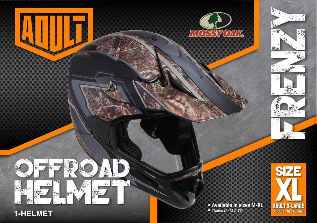 Adult Frenzy Mossy Oak MX Off-Road Motocross ATV Dirt Bike Helmet DOT Approved Size: X-Large