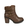thumbnail image 2 of New Women Nature Breeze Awe-01 Leatherette Shearling Buckled Chunky Heel Bootie, 2 of 5