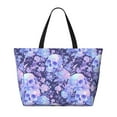 thumbnail image 2 of Rocae flower crystal Skull for Large Women's Waterproof Beach Bag Tote with 7 Pockets Pool Bag for Travel Gym Vacation, 2 of 6