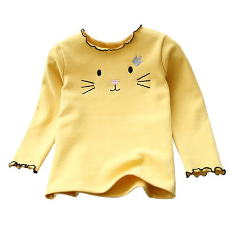 Toddler Baby Girl Basic Long Sleeve T-Shirts, Kids Cartoon O Neck Tops Tees Casual Blouse Clothes - image 2 of 2