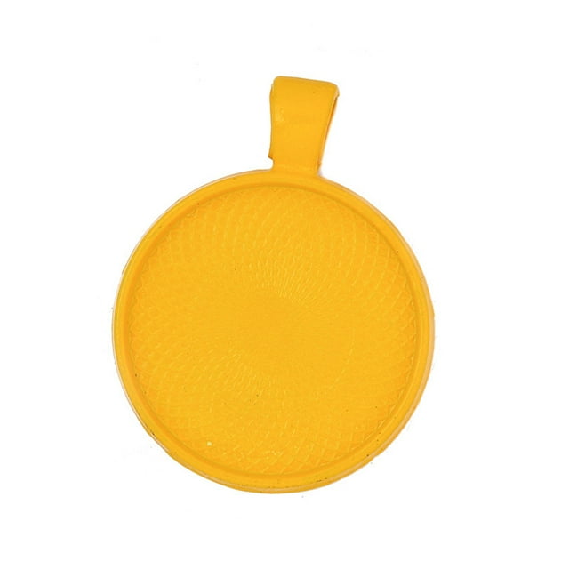 letairis 100 Pcs Base Pendentif Plateau Rond Vierge Auto-Assemblage Accessoires Collier Pendentifs Mode Coloré Jaune