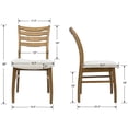 thumbnail image 5 of Guyou Farmhouse Dining Chairs Set of 2, Mid-Century Modern Solid Wood Dining Side Chairs, Sherpa Upholstered Kitchen Chairs with Ladder Back for Dining Room Living Room Restaurant, Brown Frame, 5 of 8