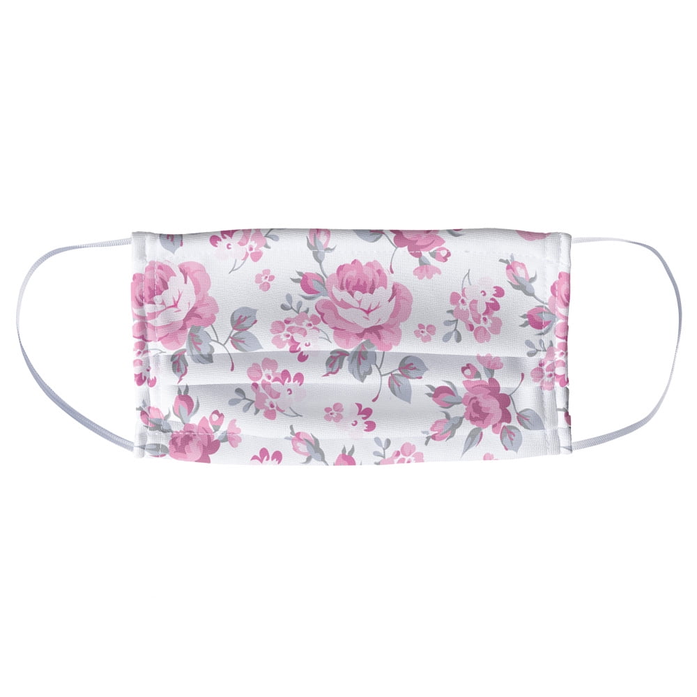 Pretty Pink Roses Flowers Pattern 1-Ply Reusable Face Mask Covering, Unisex