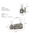 thumbnail image 5 of Hunter - River Mill 2-light Brushed Nickel, Small Vanity Light, Dimmable, Rustic Style, Rectangle Shaped, for Bedrooms, Dining, Living Rooms - 19465, 5 of 6