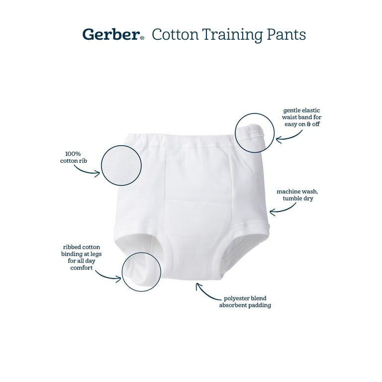 Gerber Toddler Girls Training Pants, 3-Pack