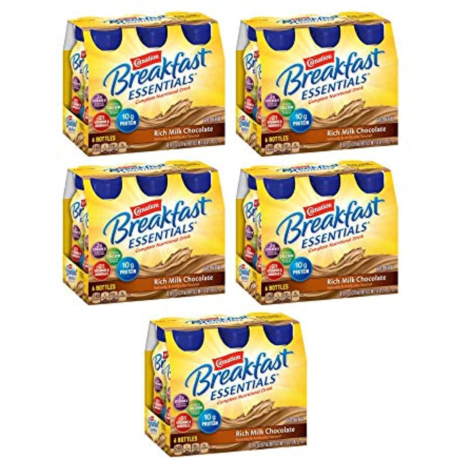 Carnation Breakfast Essentials Rich Milk Chocolate Nutritional Drink 6 Count 8 Fl. Oz. Bottles