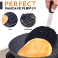 thumbnail image 5 of Espátula con mango de silicona para cocinar Espátula para escurrir filetes Utilizada para panqueques, huevos fritos y otras cosas de cocina negro, negro, 5 of 5