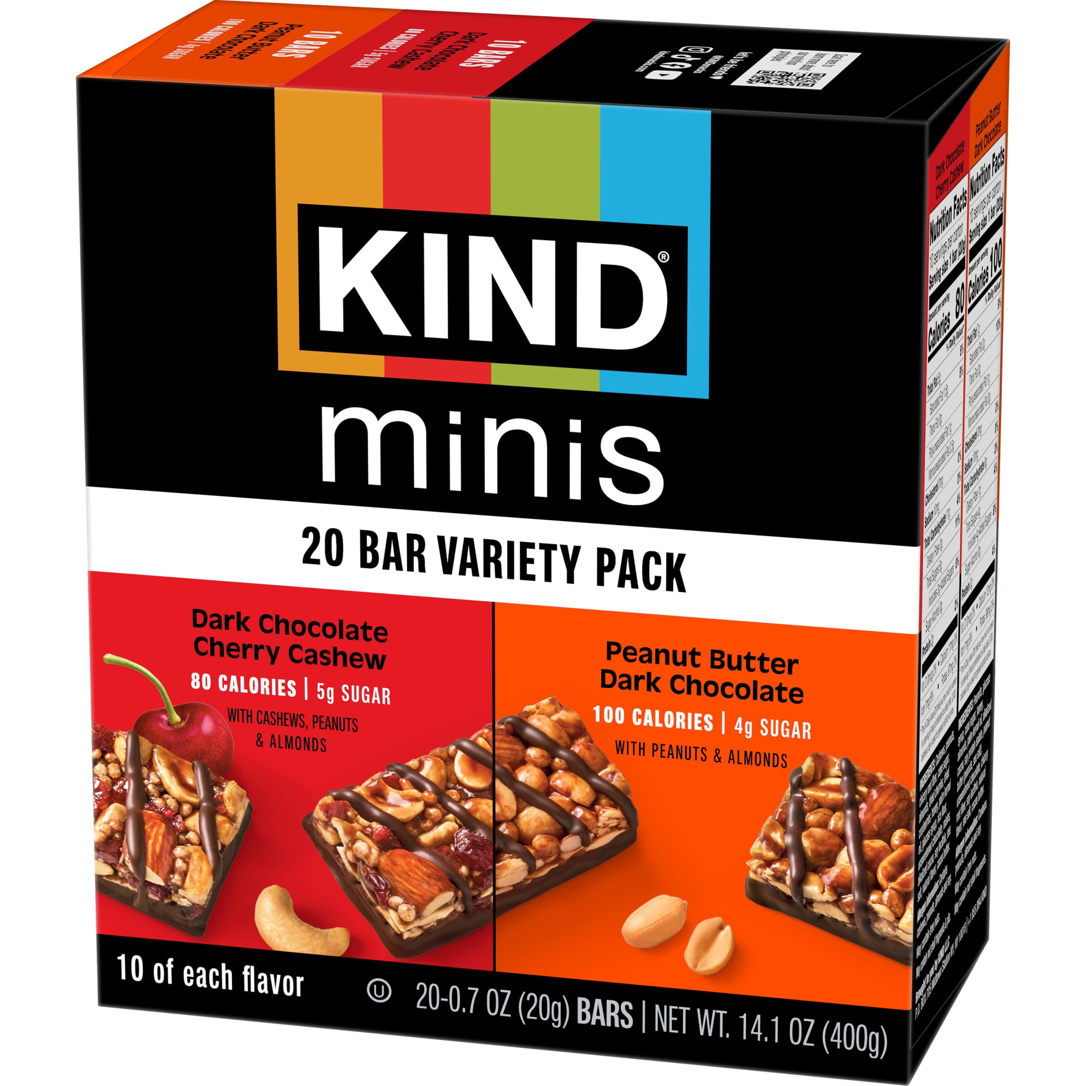 (4 pack) KIND Minis Snack Bars, Sweet Variety Pack, Gluten Free, Low Sodium, 0.7oz, 20 Count