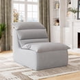 thumbnail image 1 of Yeshouse Sillón puf ergonómico para adultos, sofá de espuma viscoelástica con respaldo y base antideslizante, acogedor para sala de estar, dormitorio y oficina, moderno sofá individual con chimenea, 1 of 8