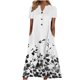 thumbnail image 1 of Moda mujer verano estampado casual cuello pico botón manga corta vacaciones bolsillos vestido Fridja  qw7117, 1 of 5