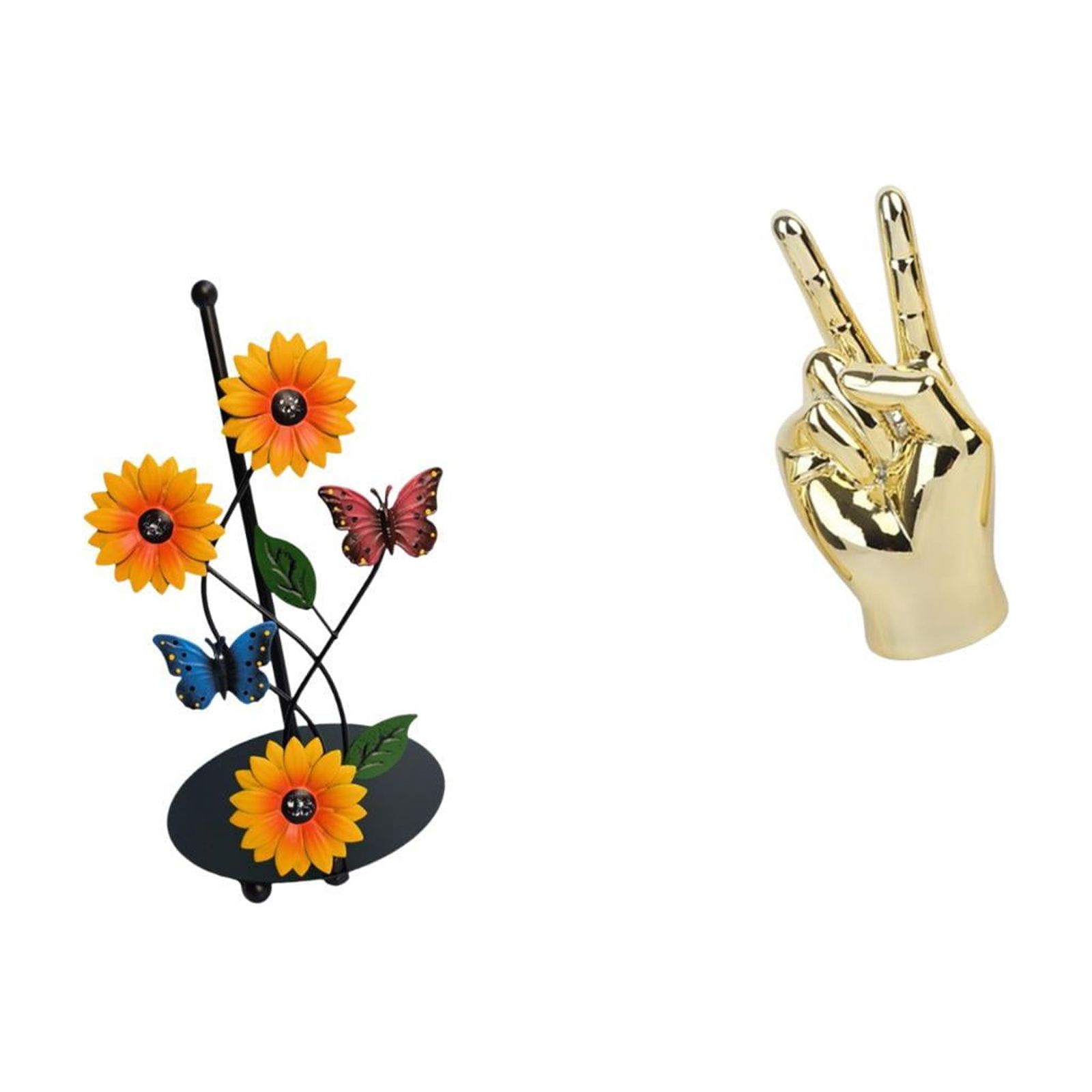 Fiocias Toilet Paper Holder Paper Towel Holder Countertop Statue Sculpture Hand Finger Gesture Figurines Creative Resin Iron Removable Stand Suitable for Kitc