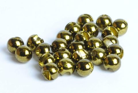 50 pieces 50 3/32" 2.4mm Gold colored Beads for Fly Tying Brass Bead Head 