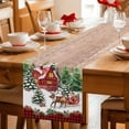 thumbnail image 6 of Christmas Tree Table Runner 48 Inches, Santa Claus Reindeer Forest Buffalo Plaid Brown Wood Bed Runner Dresser Scarves Tabletop for Indoor Outdoor Parties/Ceremony/Banquet, 13" x 48", 6 of 8