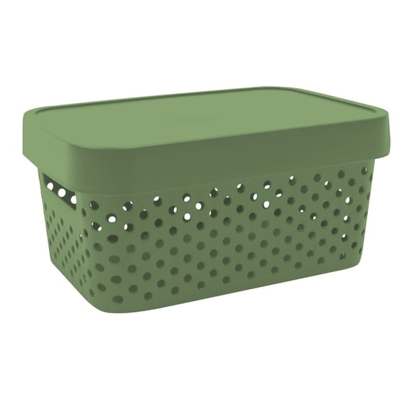 Caja con Tapa 4.5 Litros Plastic Trends Modelo Paris Color Verde