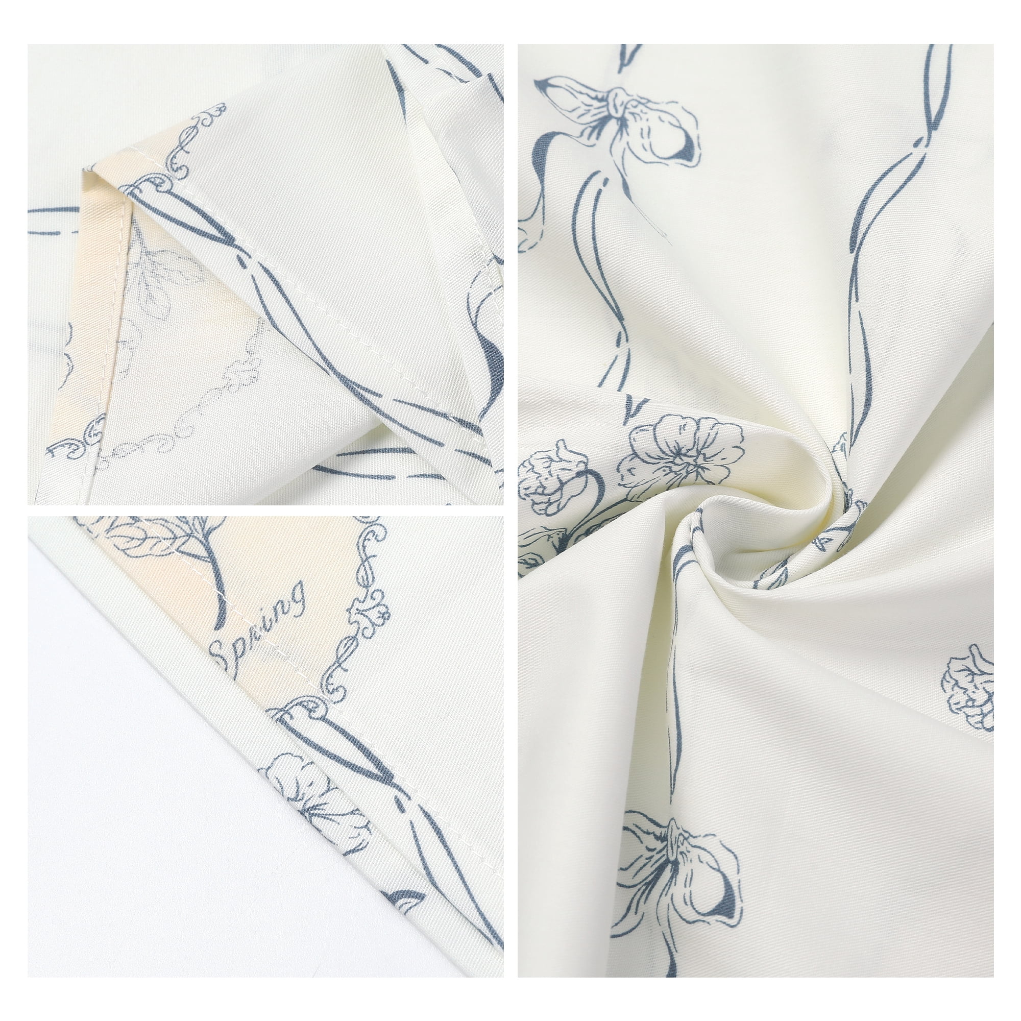 Unique Bargains Pillowcase Cotton Floral Pillow Cases with Envelope Closure White