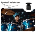 thumbnail image 3 of MOKKHNB 2 Set Cymbal Felt Pads Plastic Black for Musicians with Easy Installation, 3 of 5