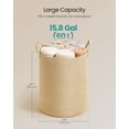 thumbnail image 4 of SONGMICS Cotton Rope Laundry Basket, 15.8 Gal Natural Fiber Hamper with Handles, for Kids' Toys Clothing Bedroom Living Room, Yellowish Brown, 4 of 5