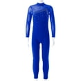 thumbnail image 3 of inlzdz Gymnastics Leotards for Girls Sheer Mesh One-Piece Bodycon Jumpsuit Workout Unitard Biketard Royal Blue 10, 3 of 7