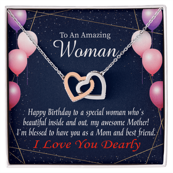 To Mom Birthday Message Mom and Best Friend Inseparable Necklace
