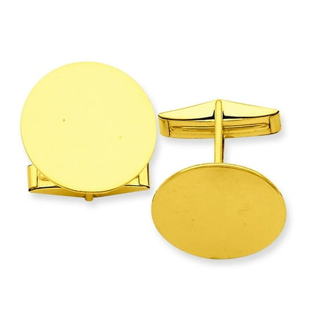 14K Gold Circular Cufflinks Mens Jewelry