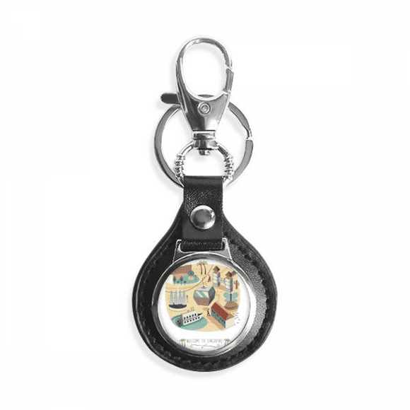 singapore theme park cable car key link chain keyholder finder hook metal