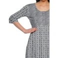 thumbnail image 3 of Moomaya Haut Indien Imprimé Robe Kurti Longue Tunique à Manches 3/4 Robes pour Femmes, 3 of 5
