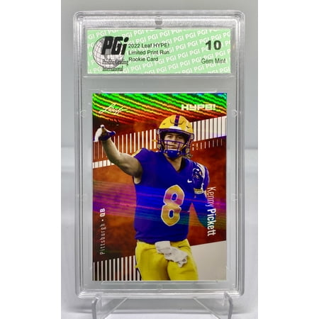 Kenny Pickett Rookie Card Pittsburgh PGI 10 Gem Mint Football Trading Card 2022 Leaf HYPE! #79 White Shimmer 1 of 1