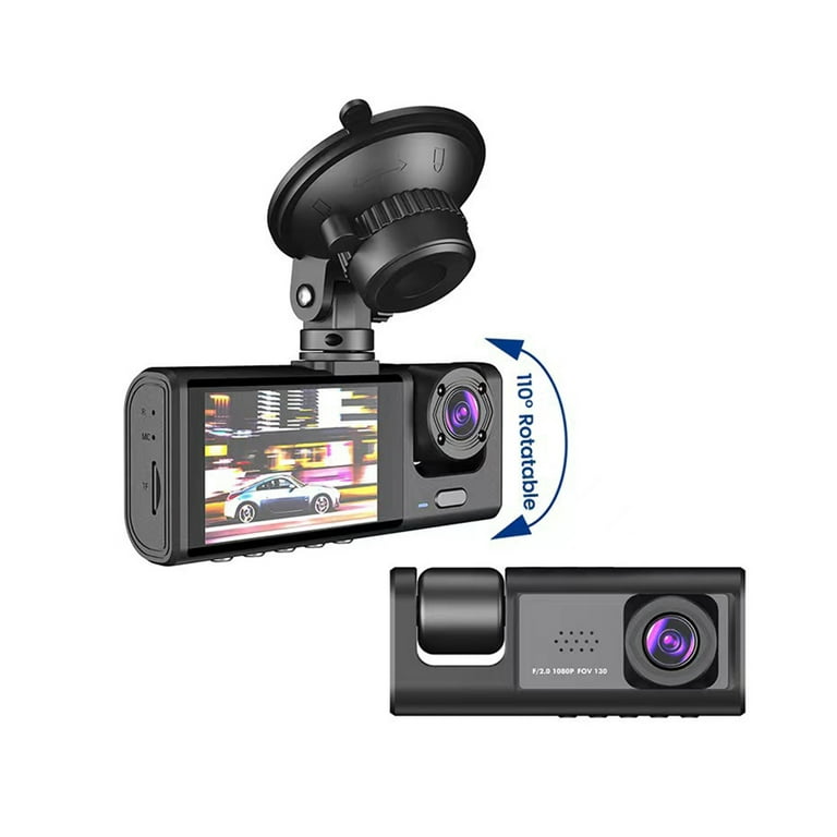HI.FANCY ABS Auto 3 Lenses Dash Cam 2-inch Screen Movement