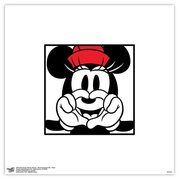 Gallery Pops Disney Mickey Mouse - Minnie Expressions - Heart Wall Art, Unframed Version, 12" x 12"