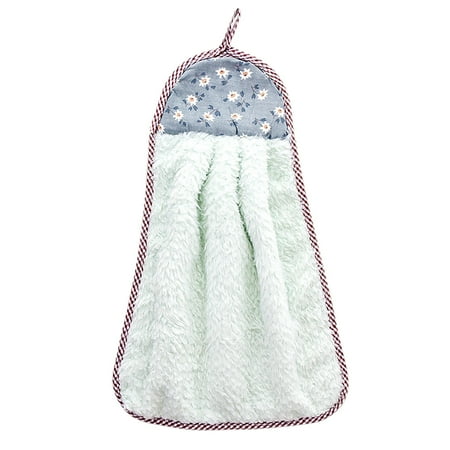 

wendunide Wipes Nonstick Oil Coral Velvet Hanging Hand Towels Kitchen Dishclout Skirt