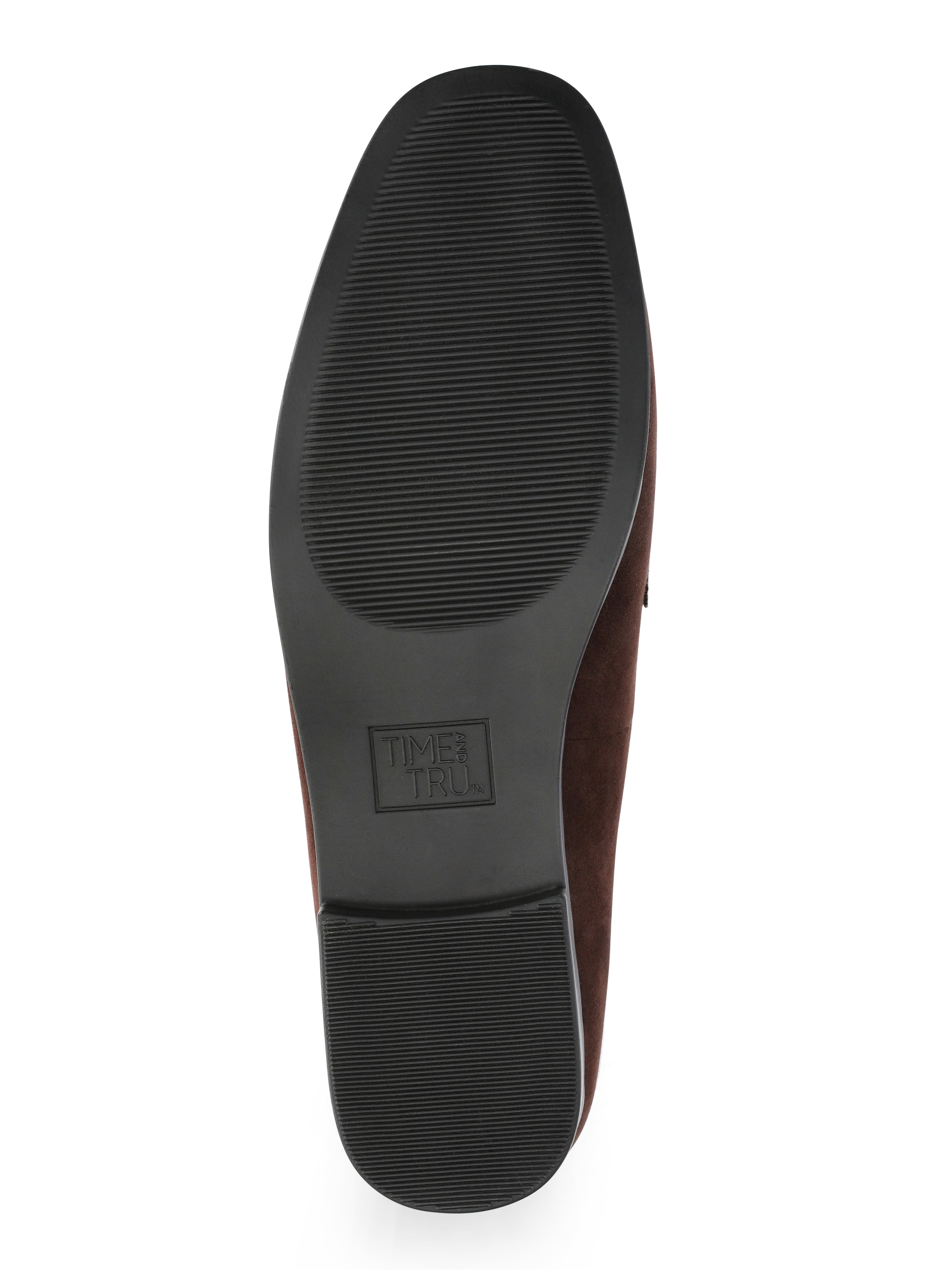 Time and Tru Women's Faux Leather Buckle Loafers