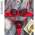 thumbnail image 2 of Ellolace-Conjunto de Sujetador de encaje Floral, lencería de lujo, ropa interior atractiva, erótica, hada fina, conjuntos exóticos, 2 of 5