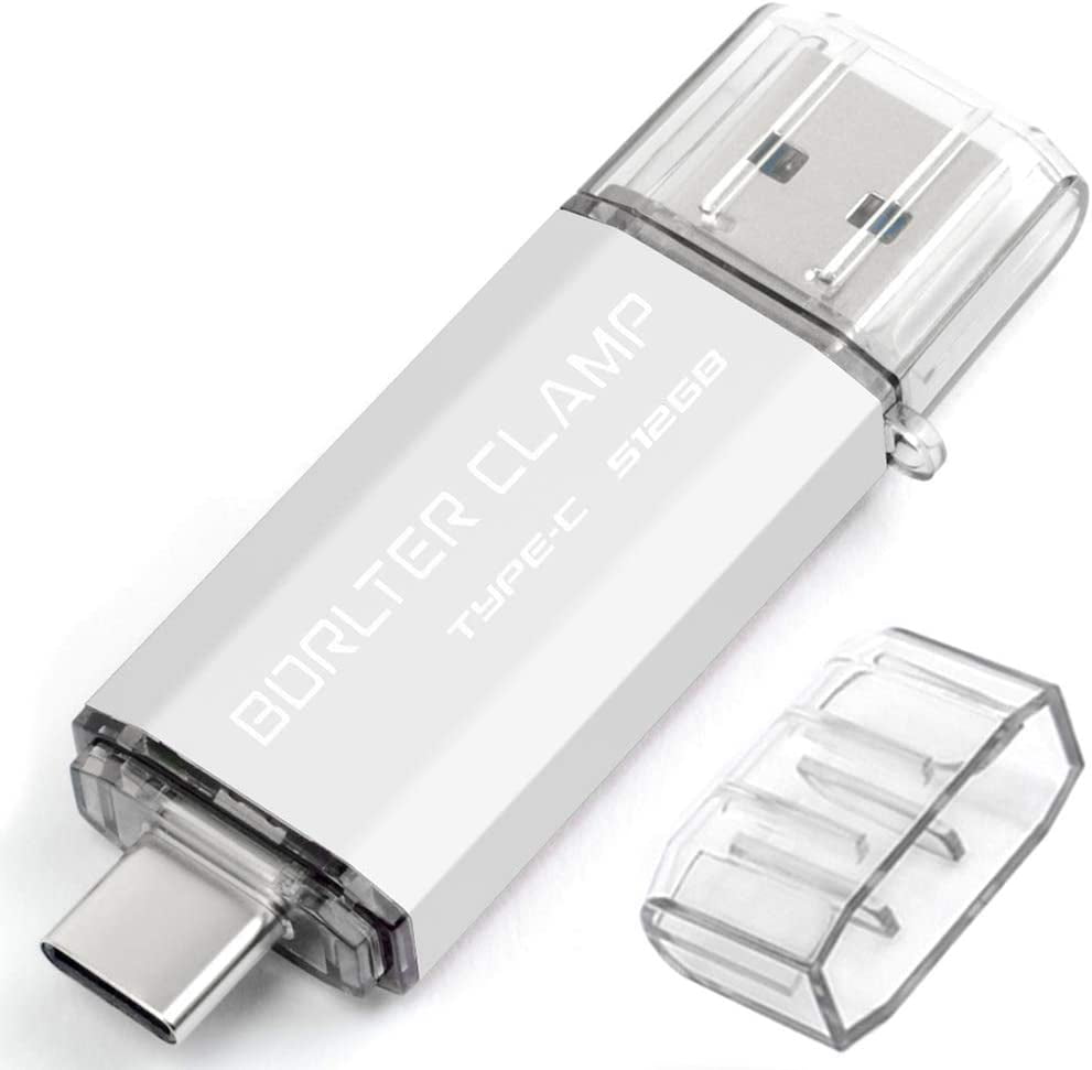 Bytte obligat nederdel 512GB USB 3.0 Type C Flash Drive Dual Port, BorlterClamp USB C Memory Stick  OTG Thumb Drives for Android Smartphones Samsung Galaxy S10/S9/S8/Note 9,  LG, Google Pixel, PC (Silver) - Walmart.com