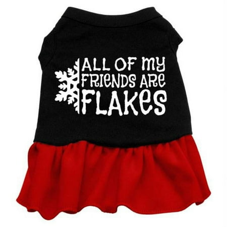 All my friends are Flakes Screen Print Dress Black with Red Lg (14)
