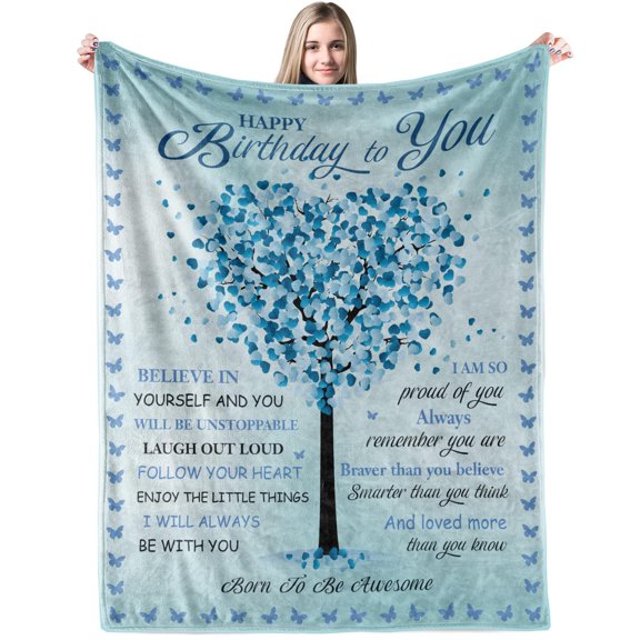 Kainsy Birthday Gifts Blanket for Her,Girl Birthday Gifts Blankets Birthday Decorations Blanket Best Gifts Ideas from Parents Grandparents Sister for Teen Girl(60"x80")