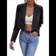 thumbnail image 3 of Blazer Corto para Mujer, Informal, de Negocios, con Abertura Frontal, Larga, un Botón. Negro S, 3 of 10