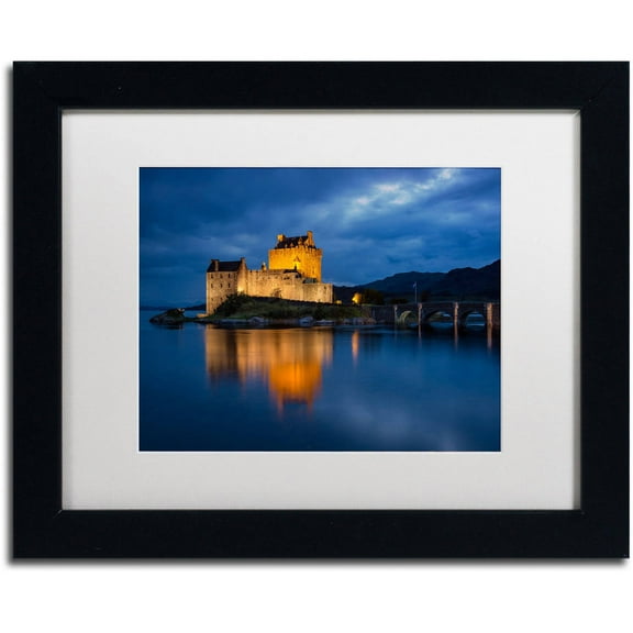 Trademark Fine Art "Eilean Donan Castle" Canvas Art by Michael Blanchette Photography White Matte, Black Frame