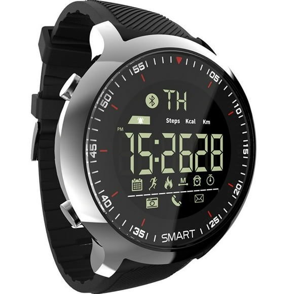 &Craft&Stationery - Montre à Pas en Silicone à Bande avec Construction en Acier pour Hommes, Affichage Lumineux et Chronométrage Polyvalent