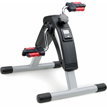 Marcy Portable Mini Magnetic Cardio Cycle Under Desk Bike Pedal Exerciser for Home Gym and Office NS-914  Black-Silver - (Open Box)
