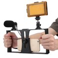thumbnail image 6 of PULUZ Mobile Phone Photography Live Broadcast Cage Kit with Fill Light Microphone Tripod, 6 of 8