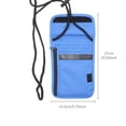 thumbnail image 3 of Travel Pouch, Rfid Passport Holder for Travel, Travel Document Organizer, Rfid Blocking Wallet, Light Blue 11X6 Inch Neck Hanging Chest Bag, Hidden Pouch Secures Passports, Cards,, 3 of 7
