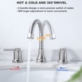 thumbnail image 5 of Wowow 8 in. Widespread Double Handle Bathroom Faucet with Pop-up Drain Kit in Brushed Nickel, 5 of 9