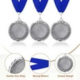 thumbnail image 3 of Uxcell Award Medal, Place Winner Medal with Yellow Neck Ribbon Prize Medal Silver, 3 of 7