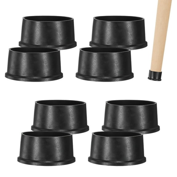 Uxcell 8 Pack Chair Leg Caps 2-1/2 inch Polyvinyl Chloride Chair Leg Floor Protectors Round Cover End Tips Black