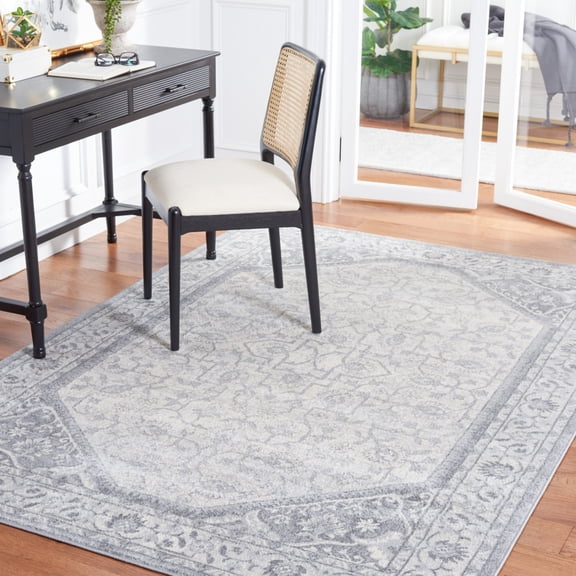 SAFAVIEH Brentwood Theobald Oriental Area Rug, Gray/Light Gray, 5'3" x 7'6"